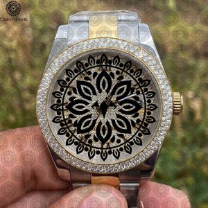 Reloj de Lujo Charm Jewells de Acero Inoxidable, Analógico de Cuarzo, Esfera Redonda de 42 mm, Bisel de Cristal, Estilo de Joyería de Moda Unisex - Product Image 1