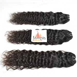 Extensiones de Cabello Humano Virgen Remy Indio, Ondulado Profundo, Doble Trama, Puntas Completas, Cabello a Granel, Color Negro Natural, 100g - Product Image 4