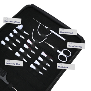 Kit d'outils professionnel pour extensions capillaires noires Micro Link avec pince de fermeture pour micro-anneaux en acier inoxydable, pince pour extensions adhésives et coupe-keratine - Product Image 3