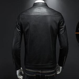 Chaqueta de Cuero PU para Hombre, Estilo Motero, con Cuello Alto, de Alta Calidad, Informal y a la Moda - Product Image 2