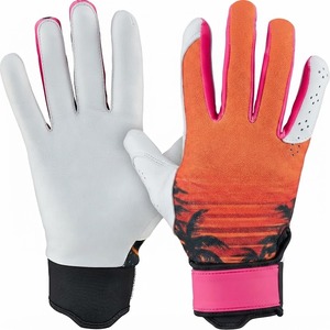 Gants de frappeur de baseball pour hommes et femmes gauchers, en cuir de chèvre rembourré, avec logo personnalisé, pour joueurs d'inférieur, vente en gros - Product Image 3
