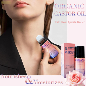Sérum d'huile de ricin pure naturelle pressée à froid biologique hydratant et nourrissant avec rouleau de quartz rose et rouleau de jade - Product Image 5