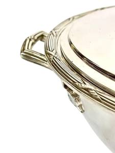 Réchaud à Casserole Vintage en Argent Poli avec Couvercle et Poignées - Product Image 2