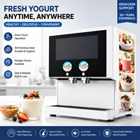 Automatische yoghurtdispenser met dubbele kop, commerciële yoghurt serveermachine voor restaurants en ontbijtgelegenheden