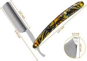 Elegancia de precisión: Maquinilla de afeitar de peluquero recta profesional más vendida Diseño elegante Maquinilla de afeitar de peluquero de Gray Rocks - Product Image 2