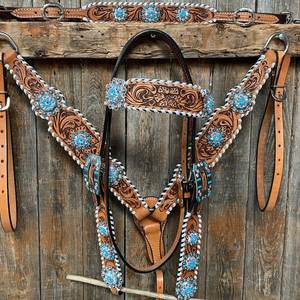 2026 New Beautiful Western Saddle Horse Tack Set Headstall <b>Breast</b> <b>Plate</b> Genuine Leather Handmade Lightweight Seasonal Horse - Product Image 4