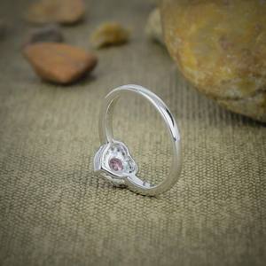 Natural Pink Kunzite <b>925</b> Sterling <b>Silver</b> IGI Certified Heart Cut Art Deco <b>Ring</b> Handmade Dainty Gemstone Fine Jewelry Elegant - Product Image 5