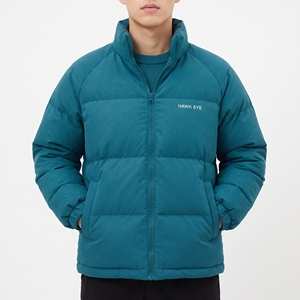 Blouson matelassé pour homme Hawk Eye, couleur turquoise, col montant, fermeture éclair, coupe-vent, vêtement d'extérieur décontracté pour l'hiver, rembourrage épais en polyester - Product Image 6