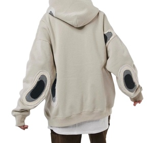 Sweat à capuche patchwork personnalisé d'un fabricant d'antiquités de qualité supérieure Sweats à capuche surdimensionnés pour hommes - Product Image 6