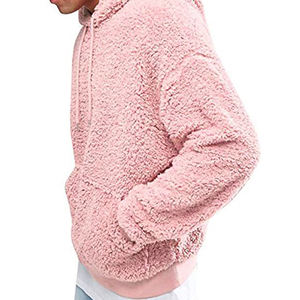 Sudadera con Capucha Rosa para Hombre, Estilo Sherpa, Gruesa, de Forro Polar, para Invierno, Informal y Cálida - Product Image 2