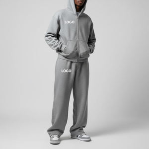 Conjuntos Deportivos Personalizados con Logotipo Vintage, Estilo Urbano de Invierno, con Cierre, 220g, 100% Algodón Ligero, Lavado Ácido, Ecológicos, Sudadera con Capucha y Pantalones Deportivos - Product Image 6