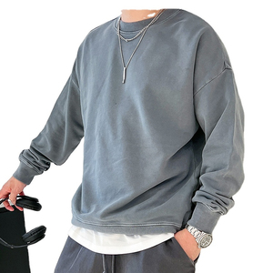 เสื้อสเวตเชิ้ตคอกลมแบบยูนิเซ็กซ์ สีพื้น ผ้าถัก ทรงปกติ สวมใส่สบายๆ สำหรับฤดูใบไม้ร่วง แขนยาว ผ้าฝ้าย เสื้อสเวตเชิ้ตผู้ชาย - Product Image 4