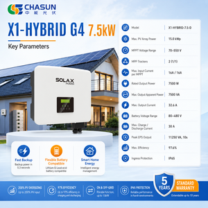 Onduleur hybride monophasé <span class=keywords><strong>SolaX</strong></span> 7.5kW X1-<span class=keywords><strong>HYBRID</strong></span> G4 2 MPPT 16A 200% surdimensionnement 150% EPS 97% Efficacité 15kW en parallèle pour la maison - Product Image 3