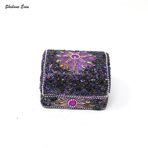 Decorative Wooden Pill Box Lac Glitter Beaded Box Jewelry Packaging for Occassional Gifts Little Stuff Ornaments Box Gift Box - Product Image 2