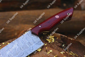 Couteau de Chef Professionnel en Acier Damas, Manche Intégral Léger, Manche en Padauk Rouge, Ambidextre, Écologique, Haute Dureté, Très Tranchant, Faible Coût - Product Image 4