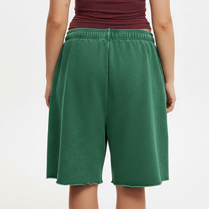 Wholesale Affordable Price 100% Cotton Loose Fit Long Length Shorts For Women Outdoor Fashionable <b>Raw</b> Hem Fashionable Shorts - Product Image 2