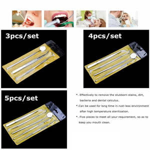 Kit dentaire manuel double-tête pour l'hygiène bucco-dentaire, ensemble d'outils en acier inoxydable pour dentiste 2026 - Product Image 5