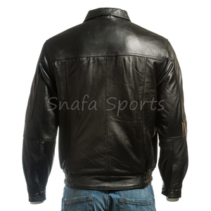 Bulk Sourcing Real Leather Outerwear with Custom Logo Print Fashionable And Stylish Men Leather Jackets - Product Image 4