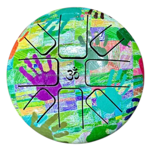 กลองเหล็กหลากสีสัน ลายมือพิมพ์นามธรรม เครื่องดนตรีแฮนด์แพน สำหรับการทำสมาธิ โยคะ การผ่อนคลาย ของขวัญ - Product Image 2