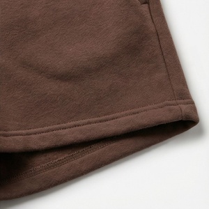 Conjunto de 2 Piezas para Mujer, Sudadera y Pantalones Cortos Marrones, Cuello Redondo, Manga Larga, Corte Holgado, Estilo Casual, Tejido de Algodón, por Encima de la Rodilla - Product Image 6