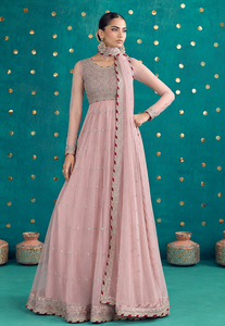 Salwar Kameez en soie bleu marine pour femmes, broderie dorée, longueur au sol, tenue de mariage traditionnelle, style Inde Pakistan, fashionista - Product Image 3