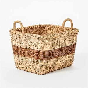 Cesta de mimbre natural de gran capacidad para cocina y baño, almacenamiento multiusos con construcción duradera hecha a mano - Product Image 6