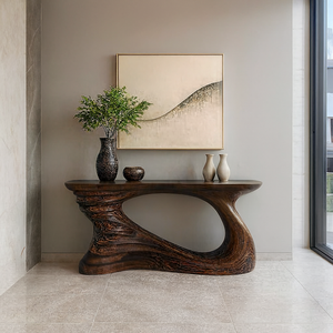Mueble Consola de Madera Sólida Rústica Moderna Personalizada Luxali, Mesa Estrecha Hecha a Mano para Entrada de Hotel, Apartamento, Sala de Estar, Regalo para el Hogar - Product Image 2