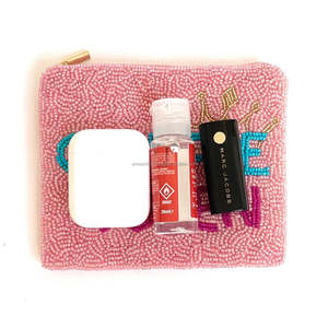 Bolso de Mano Tipo Clutch con Cuentas de Cristal Rosa y Pedrería, Diseño de Corona, con Cierre, Personalizable con Texto y Tamaño, Unisex - Product Image 2