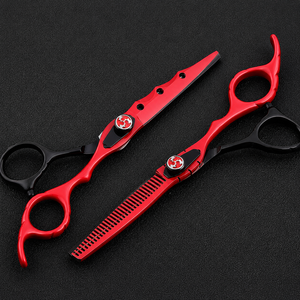 Ensemble professionnel de ciseaux et peignes de coiffure industriels pour droitiers, en acier inoxydable 4Cr13, manche moyen, pour barbier, noir - Product Image 1