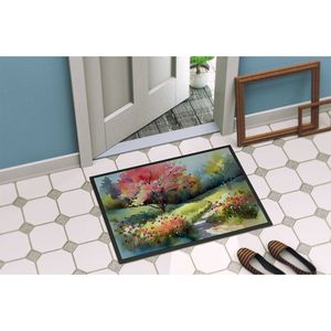 Caroline du Nord cornouiller aquarelle paillasson antidérapant intérieur/extérieur entrée tapis 24H X 36W Low Pile lavable tapis de porte avant - Product Image 4