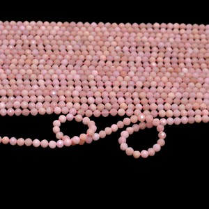 AAA+ Opal 3mm-4mm Micro Faceted Rondelle <b>Beads</b> Natural Peruvian Pink Opal Semi Precious Gemstone <b>Loose</b> <b>Beads</b> For Jewelry Making - Product Image 4