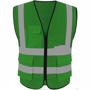 Chaleco de Seguridad Reflectante Personalizable de Alta Visibilidad ANSI Clase 2, Transpirable, de Algodón, con LED Intermitente, Fluorescente, con Bolsillos para Logotipo - Product Image 4