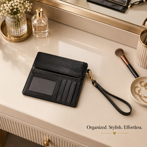 กระเป๋าใส่บัตรหนังวัวแท้แบบพรีเมียม พร้อมซิป ป้องกัน RFID  ตกแต่งลายหนัง - Product Image 4