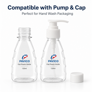 Botella de Plástico PET Transparente de Cuerpo Plano de 120 ml con Cuello de 28 mm para Gel de Lavado de Manos, Fabricante de Vietnam - Product Image 2