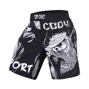 Pantalones Cortos de Lucha MMA Profesionales para Hombre, Sublimados, de Poliéster, Cintura Elástica, Ligeros, Duraderos, Cómodos, con Logotipo Frontal, para Entrenamiento en Gimnasio - Product Image 4