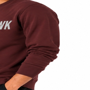 Sweat-shirt à manches longues pour homme, col rond, pour un confort quotidien, pull bordeaux foncé pour un style décontracté de week-end - Product Image 6