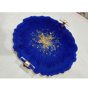 Bandeja chapada en resina hecha a mano, juego de posavasos de bandeja para servir, madera de alta calidad, personalizado, hogar, restaurante, comida india, ocasiones - Product Image 1