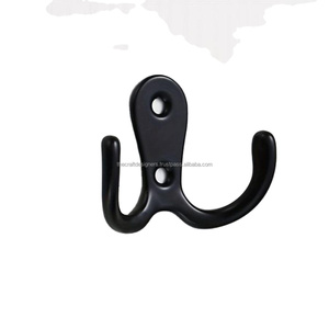 Adhesive <b>Hook</b> Easy Installation Type Metal <b>Hooks</b> and Holder Decorative Metal Multifunctional Black Coated <b>Coat</b> <b>Hook</b> - Product Image 4