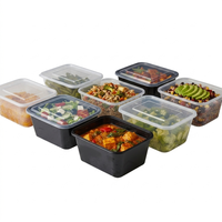 Conteneur alimentaire rectangulaire en plastique PP, conteneur alimentaire en plastique de qualité alimentaire, compatible micro-ondes, fabricant de boîtes à lunch de qualité alimentaire