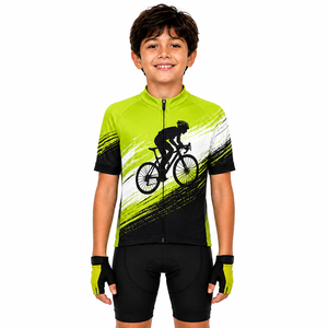 Maillot de cyclisme personnalisé OEM pour enfants, maillot de course pour jeunes, respirant, séchage rapide, manches courtes, t-shirt de sport pour vélo - Product Image 1