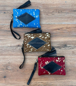 Venta al por mayor 2025 nuevas mujeres embragues pelo en metálico de cuero genuino multifunción cartera tarjeta teléfono móvil monedero señora bolsos - Product Image 2