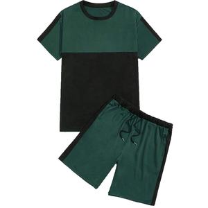 <b>Men</b> Color Block Summer <b>Set</b> <b>T</b>-<b>shirt</b> & Drawstring Sports <b>Shorts</b> Wholesale Custom <b>Mens</b> Tracksuit <b>Short</b> <b>Set</b> Gym Sports Summer <b>Shorts</b> - Product Image 5