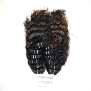 Cambodian Indian Natural Straight Raw Machine Weft Hair Black color Hair Natural Looking Wavy Human Hair Extensions - Product Image 5