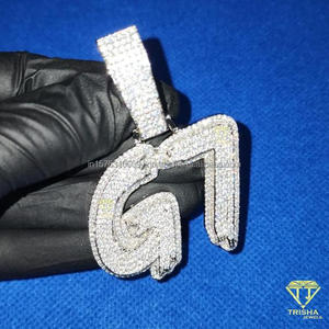 Hip Hop " G7 " Pendant <b>Necklace</b> Personalized Bling Moissanite Diamond Letter Chain Luxury Jewelry Gift - Product Image 6