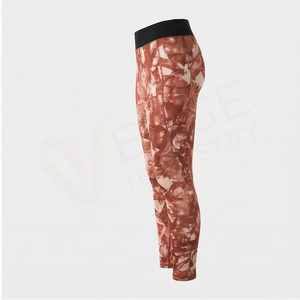 Leggings de Yoga de Cintura Alta y Largo Completo con Estampado Geométrico Color Óxido, Spandex, Poliéster, Elásticos en Cuatro Direcciones - Product Image 3