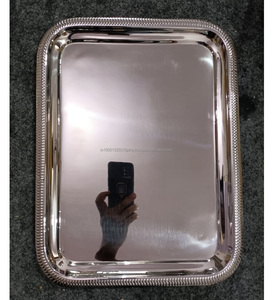 ถาดโลหะทุบทำจากสเตนเลสหรูหราถาดเสิร์ฟอาหารแบบกำหนดเองสำหรับโรงแรมร้านอาหารปาร์ตี้ - Product Image 6