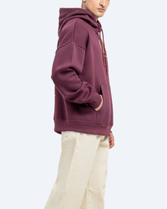 Sweat-shirt à capuche bordeaux pour homme, coupe ample, en coton French Terry, pull décontracté et vêtements décontractés - Product Image 3