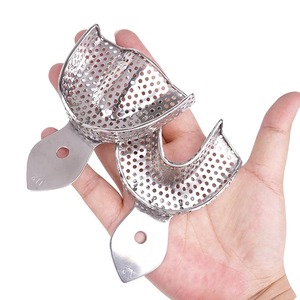 Juego de Bandejas para Impresiones Dentales de Metal Plateado, Tamaños Superior e Inferior S M L, Herramienta Manual de Odontología, Material de Laboratorio Autoclavable - Product Image 6