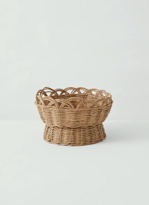 Cesta de Almacenamiento de Mimbre Festoneado, Cesta Organizadora Tejida a Mano, Cesta Decorativa para Frutas y Pan, Decoración del Hogar - Product Image 4