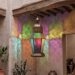 Lanternes en verre rond gravé décoratif de haute qualité, faites à la main, pour la maison et le jardin, lanterne décorative marocaine en verre pour bougie - Product Image 4